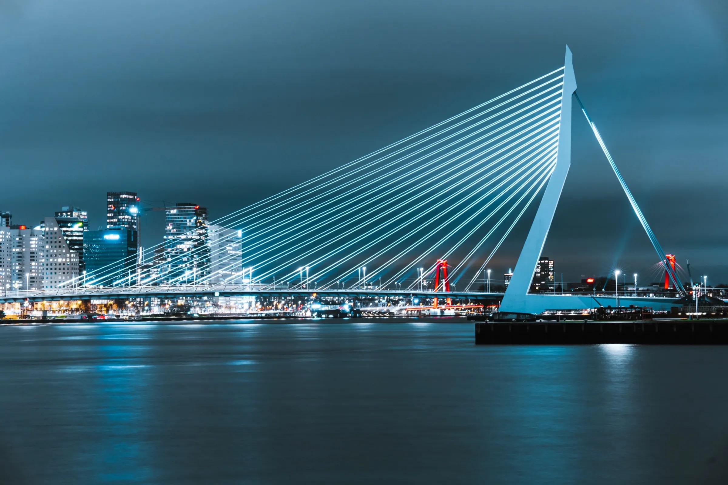 Rotterdam skyline with the Erasmus Bridge