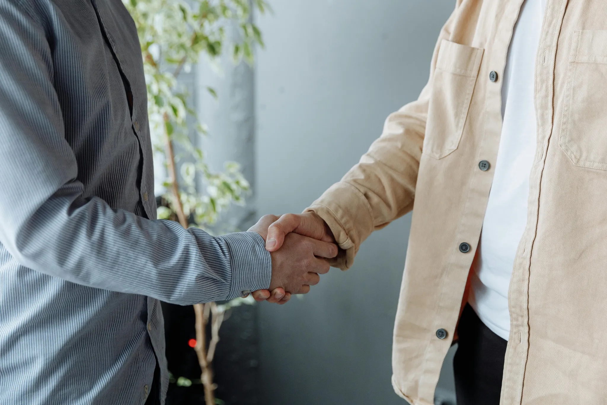 Two people shaking hands