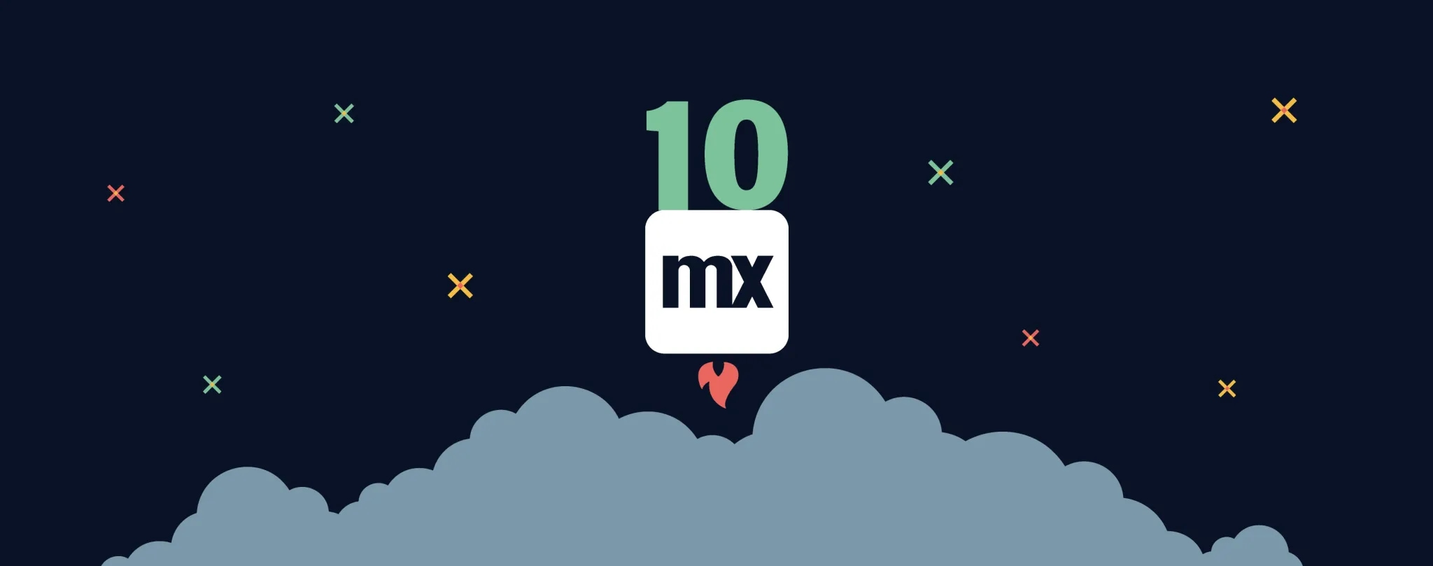 Illustration of the Mendix logo with the number 10