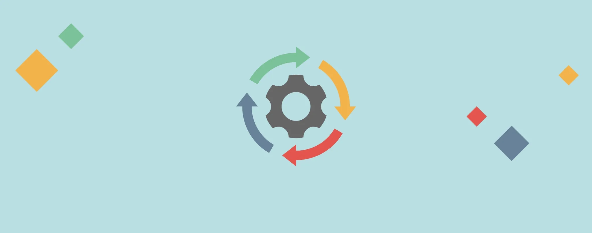 Illustration of a gear with arrows in a circle